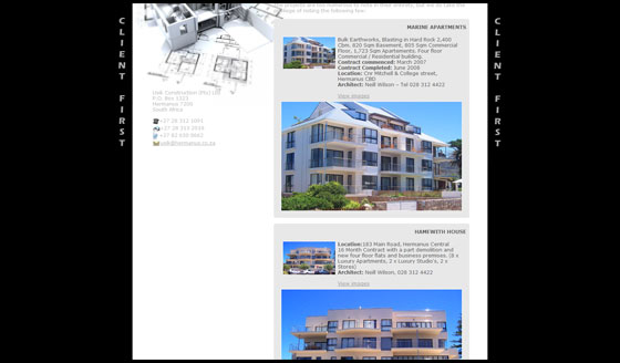 Usik Construction - Work History page